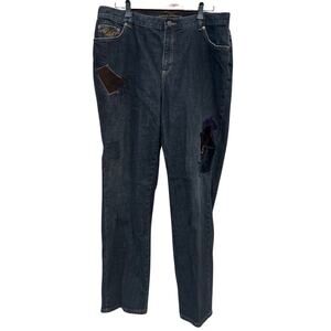 Ralph Lauren Women’s Black Patchwork Jeans Size 16